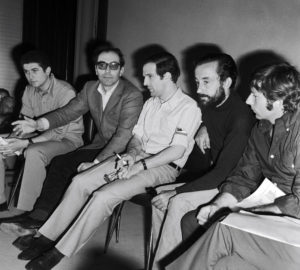 Claude Lelouch, Jean-Luc Godard, Francois Truffaut, Louis Malle et Roman Polanski, Festival de Cannes, Mai 1968.